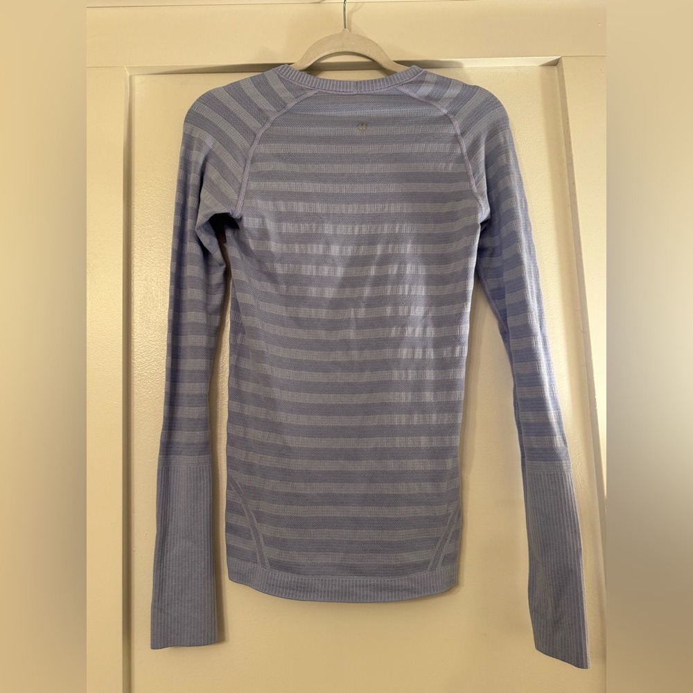 lululemon athletica Swiftly Tech Lavender Striped Long Sleeve Top Size 6 - Picture 2 of 9
